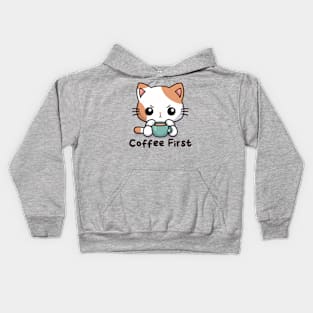 Coffee first Kids Hoodie